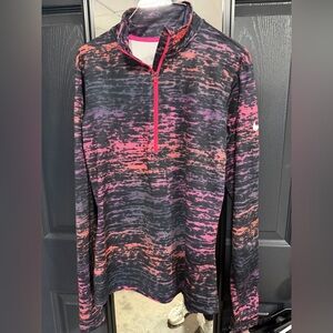 Nike Dri-FIT Quarter Zip Pullover | Pink Black Abstract | Size Large